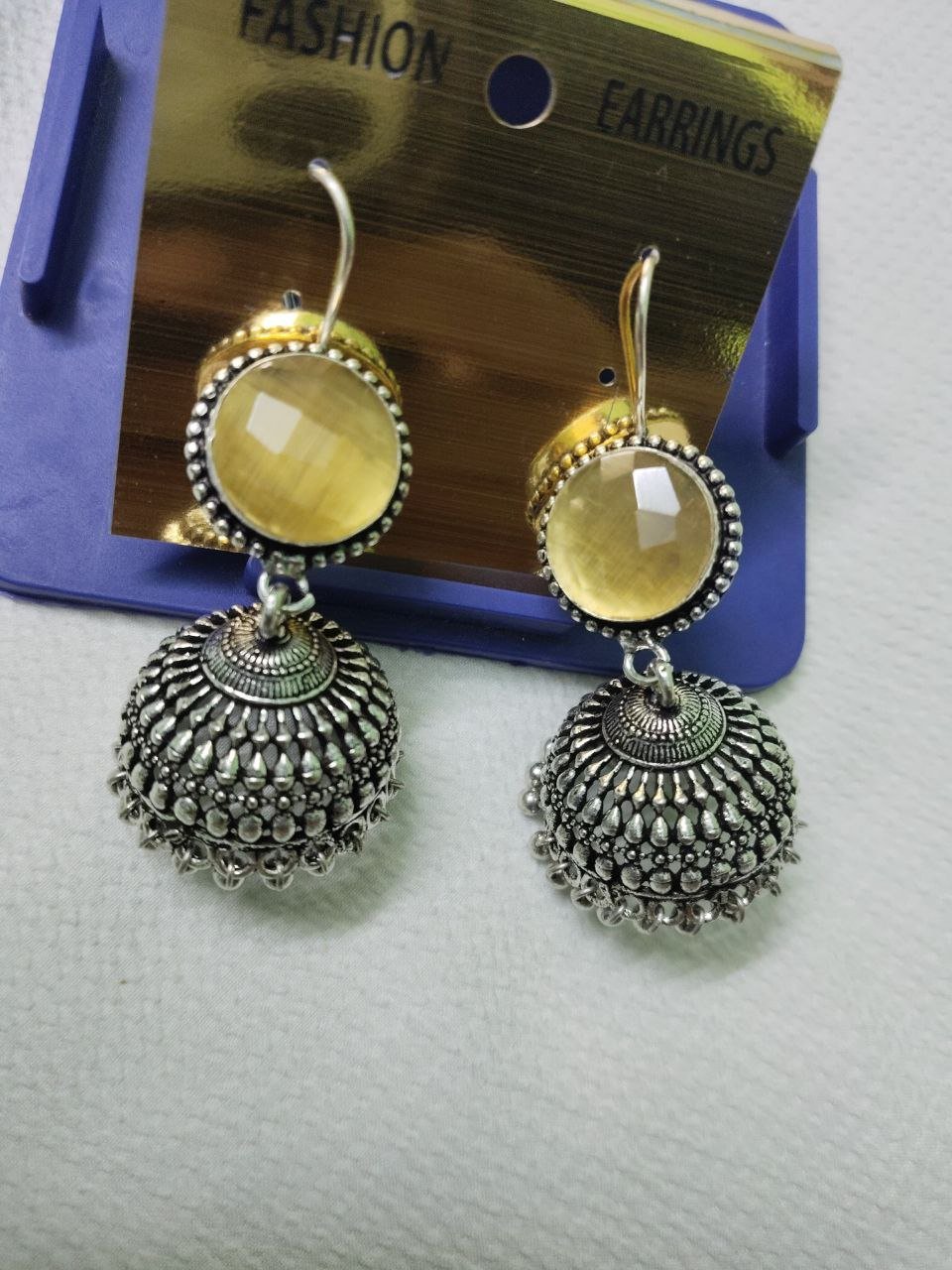 Ear Ring Jimiki Gold Stone